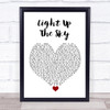 Yellowcard Light Up The Sky White Heart Song Lyric Quote Music Print