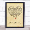 The La's There She Goes Vintage Heart Song Lyric Quote Music Print