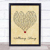 James Waltzing Along Vintage Heart Song Lyric Quote Music Print