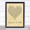 Queen Hammer To Fall Vintage Heart Song Lyric Quote Music Print