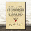 Beth Nielsen Chapman Say Goodnight Vintage Heart Song Lyric Quote Music Print