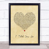 Carrie Underwood I Told You So Vintage Heart Song Lyric Quote Music Print