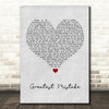 Jack Savoretti Greatest Mistake Grey Heart Song Lyric Quote Music Print