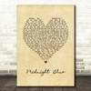 Kelly Groucutt Midnight Blue Vintage Heart Song Lyric Quote Music Print