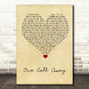 Charlie Puth One Call Away Vintage Heart Song Lyric Quote Music Print