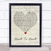 James Blunt Heart To Heart Script Heart Song Lyric Quote Music Print