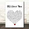 The Beatles P.S. I Love You White Heart Song Lyric Quote Music Print