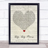 Chris Lane Big, Big Plans Script Heart Song Lyric Quote Music Print