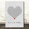 Aaliyah One In A Million Grey Heart Song Lyric Quote Music Print