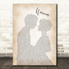 Shawn Mendes Nervous Song Lyric Man Lady Bride Groom Wedding Print