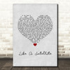 Thunder Like A Satellite Grey Heart Song Lyric Quote Music Print