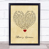 Oasis Idler's Dream Vintage Heart Song Lyric Quote Music Print