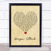 Queen Dragon Attack Vintage Heart Song Lyric Quote Music Print