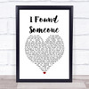 Cher I Found Someone White Heart Song Lyric Quote Music Print