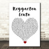 CNCO Reggaeton Lento White Heart Song Lyric Quote Music Print