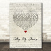 La La Land Cast City Of Stars Script Heart Song Lyric Quote Music Print