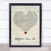 Lewis Capaldi Before You Go Script Heart Song Lyric Quote Music Print