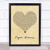 Lucy Spraggan Paper Dreams Vintage Heart Song Lyric Quote Music Print