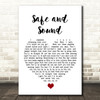 Taylor Swift Safe and Sound White Heart Song Lyric Quote Music Print