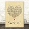Brett Young Kiss by Kiss Vintage Heart Song Lyric Quote Music Print