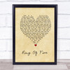 Johnny Cash Ring Of Fire Vintage Heart Song Lyric Quote Music Print