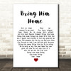 Susan Boyle Bring Him Home White Heart Song Lyric Quote Music Print