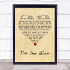 The Beatles For You Blue Vintage Heart Song Lyric Quote Music Print
