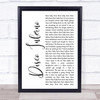 The Trammps Disco Inferno White Script Song Lyric Quote Music Print