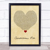 Don McLean American Pie Vintage Heart Song Lyric Quote Music Print
