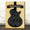Bee Gees Massachusetts Black Guitar Song Lyric Quote Music Print