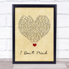 Defeater I Don't Mind Vintage Heart Song Lyric Quote Music Print