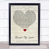 East 17 House Of Love Script Heart Song Lyric Quote Music Print
