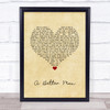 Thunder A Better Man Vintage Heart Song Lyric Quote Music Print