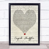 Cupid Cupid Shuffle Script Heart Song Lyric Quote Music Print