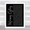 Oasis Morning Glory Black Script Song Lyric Quote Music Print