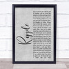 The Grateful Dead Ripple Grey Rustic Script Song Lyric Quote Music Print