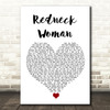 Gretchen Wilson Redneck Woman White Heart Song Lyric Quote Music Print
