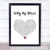 La La Land Cast City Of Stars White Heart Song Lyric Quote Music Print