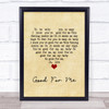 Above & Beyond Good For Me Vintage Heart Song Lyric Quote Music Print