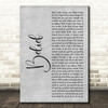 Gavin DeGraw Belief Grey Rustic Script Song Lyric Quote Music Print