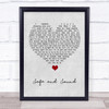 Taylor Swift Safe and Sound Grey Heart Song Lyric Quote Music Print