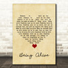 Company OBC Being Alive Vintage Heart Song Lyric Quote Music Print