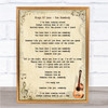 Kings Of Leon Use Somebody Song Lyric Vintage Quote Print