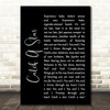 Men At Work Catch A Star Black Script Song Lyric Quote Music Print