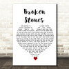 Paul Weller Broken Stones White Heart Song Lyric Quote Music Print