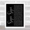 The Archies Sugar, Sugar Black Script Song Lyric Quote Music Print