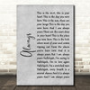 Switchfoot Always Grey Rustic Script Song Lyric Quote Music Print