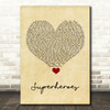 The Script Superheroes Vintage Heart Song Lyric Quote Music Print