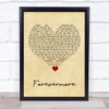 Whitesnake Forevermore Vintage Heart Song Lyric Quote Music Print