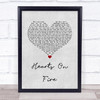 Passenger Hearts On Fire Grey Heart Song Lyric Quote Music Print